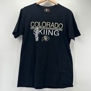 Image One T-Shirt Men Medium Black Colorado Skiing CU Buffaloes NWT New